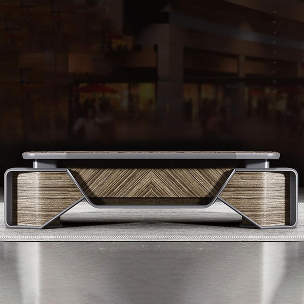 94 Inch Luxury L Shaped Corner Executive Desks with File Drawers Lateral Cabinet and Light Strip Solid Wood Computer Home Office Desk Study Table Workstation