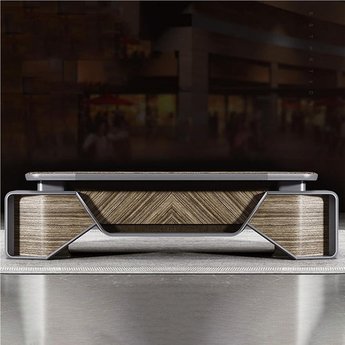 94 Inch Luxury L Shaped Corner Executive Desks with File Drawers Lateral Cabinet and Light Strip Solid Wood Computer Home Office Desk Study Table Workstation