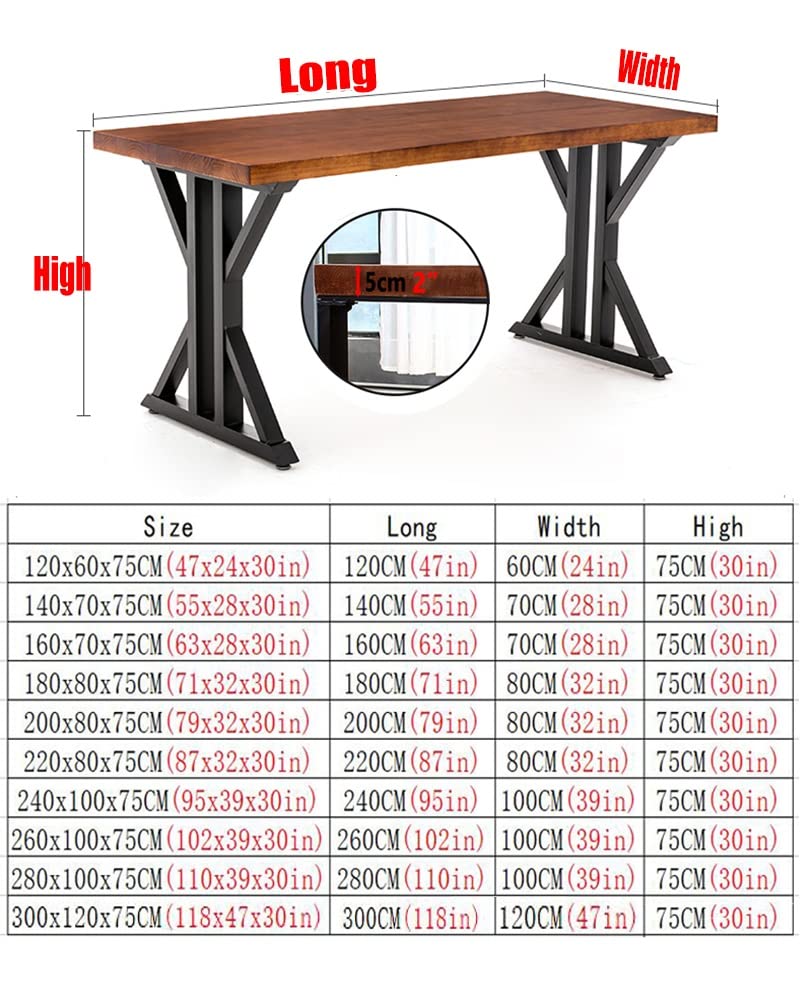 Computer Desk Industrial Style Solid Wood Table-5CM Thick Home Office Manager Room Computer Desk Conference Table Multifunctional Office Furniture (Size : 220x80x75cm) (180x80x75cm)