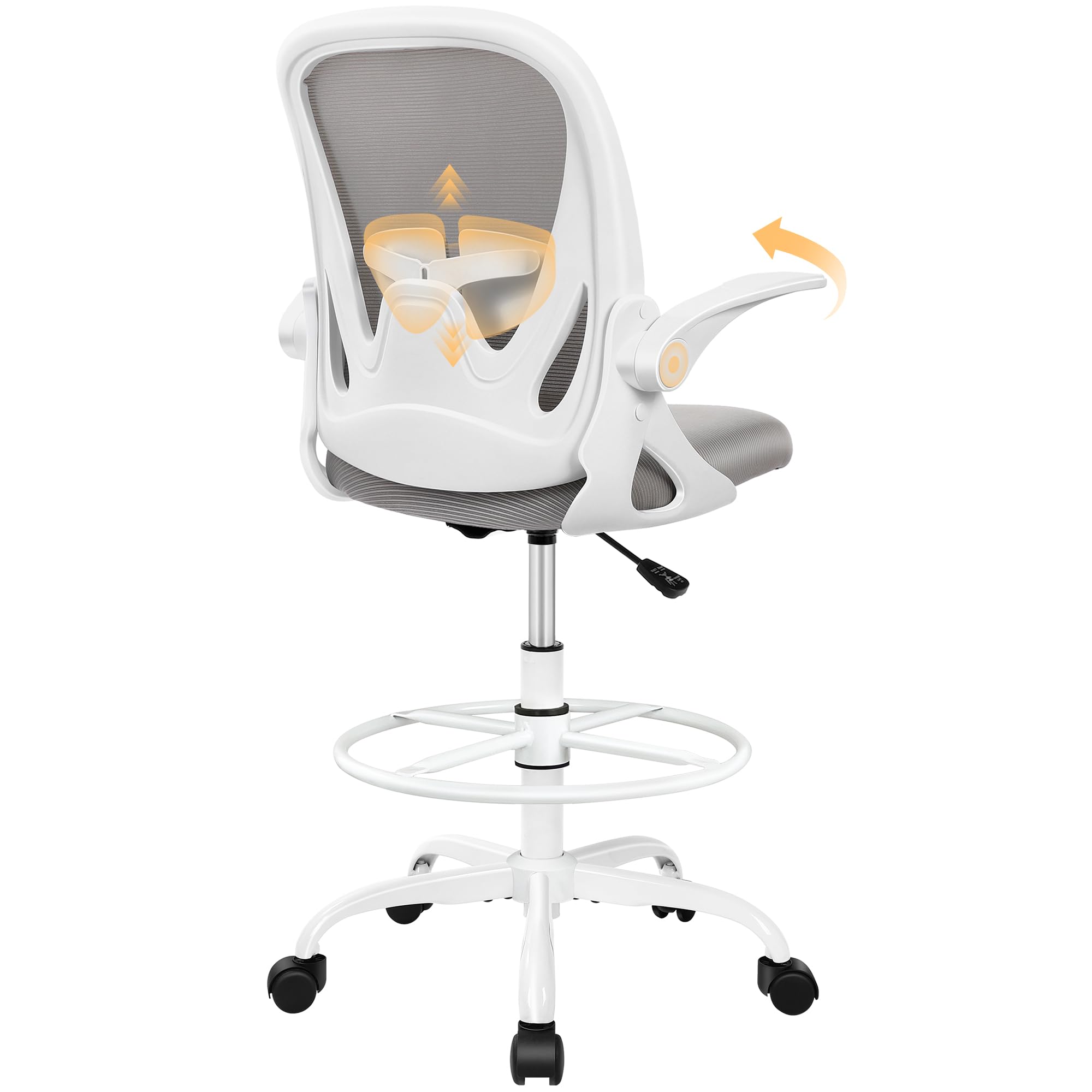 Primy PR934-Z Tall Drafting Chair with Flip-Up Armrests