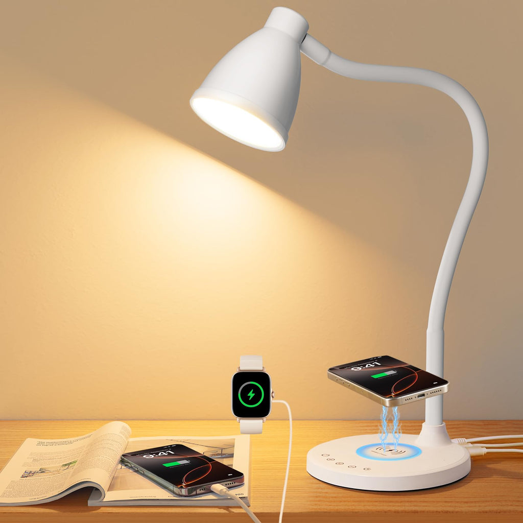 BOHON LED Desk Lamp with USB-C & Wireless Charging