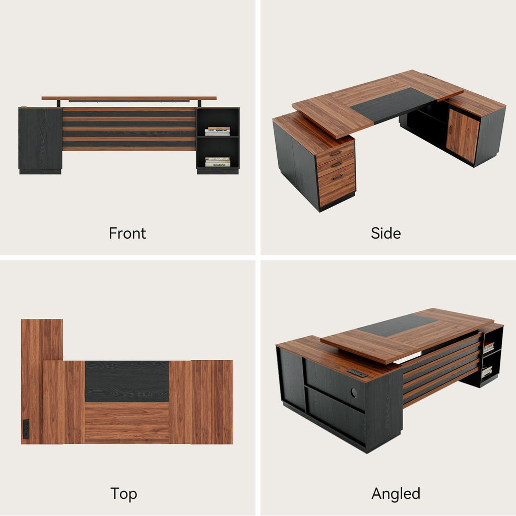 Epecoya 78-Inch L-Shaped Executive Desk