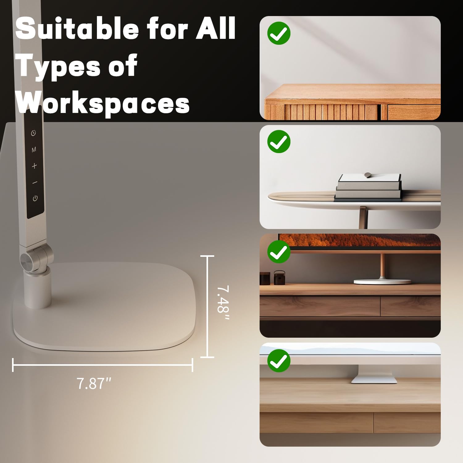 LitONES Modern Edge-Lit LED Desk Lamp for Home Office
