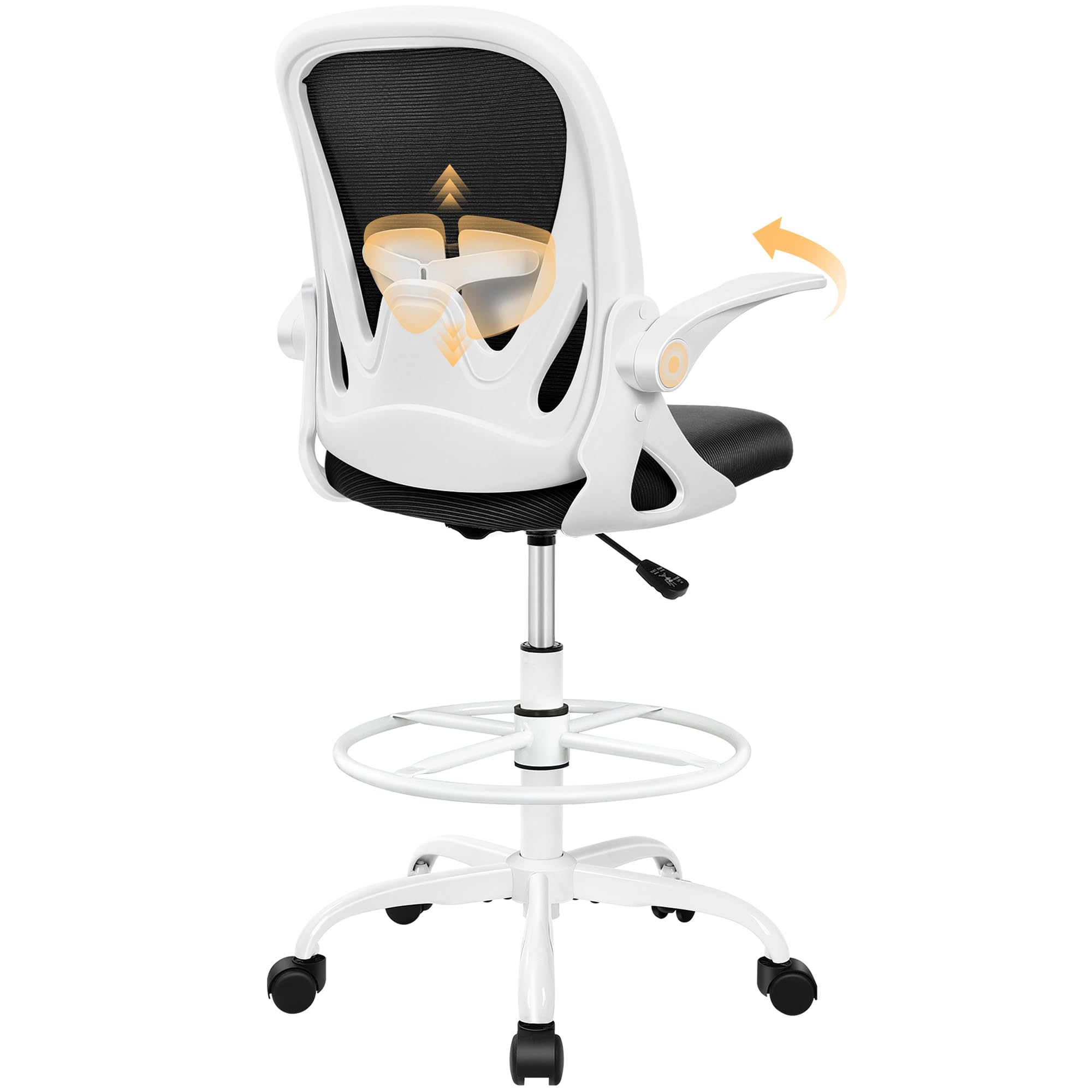 Primy PR934-Z Tall Drafting Chair with Flip-Up Armrests