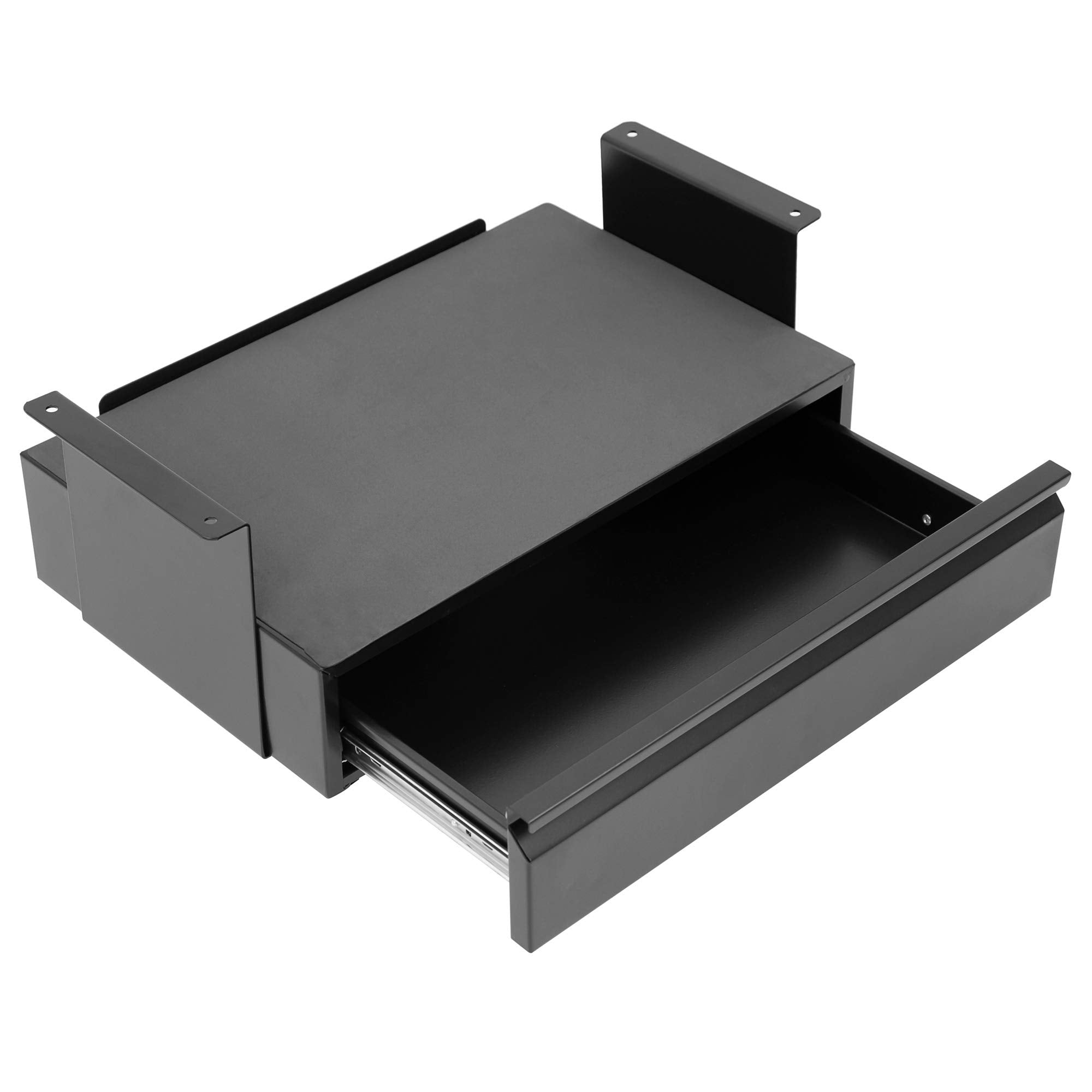 Mount-It! Under Desk Pull-Out Drawer Kit with Smooth Sliding Track | Office Storage Organizer | Mounts to Desktops Tables and Workbenches Over 0.71 Inches Thick