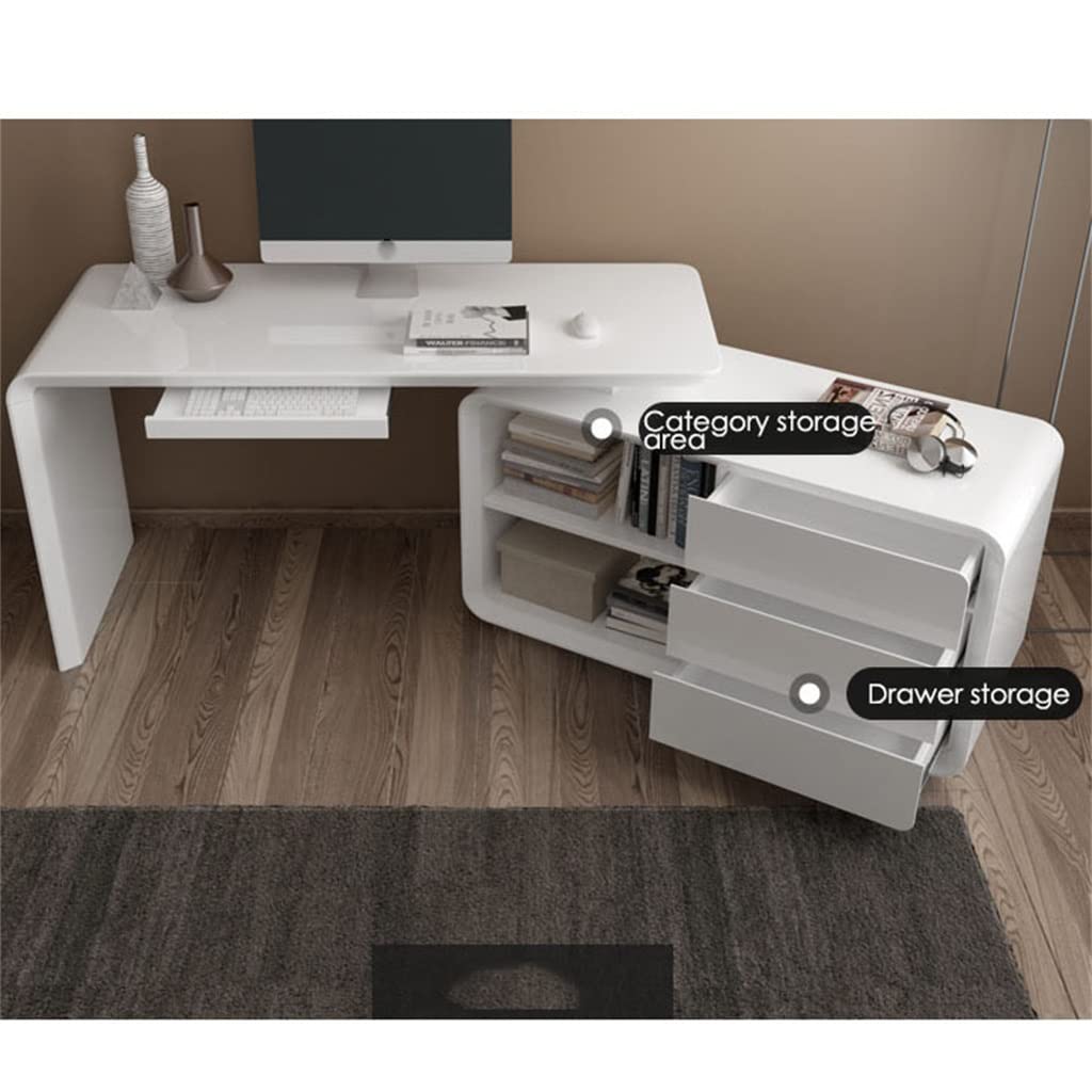 SIDUFHAOPKLL Office Desk Computer Swivel Angle Multifunctional White Furniture