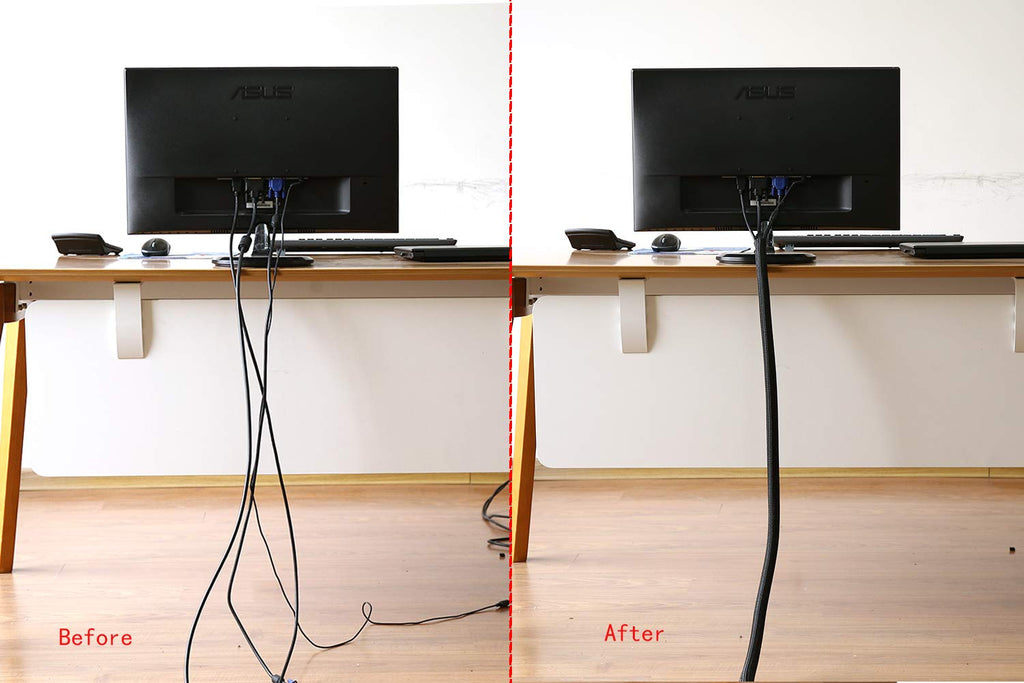 Alex Tech Split Cable Management Sleeve for Office Cords