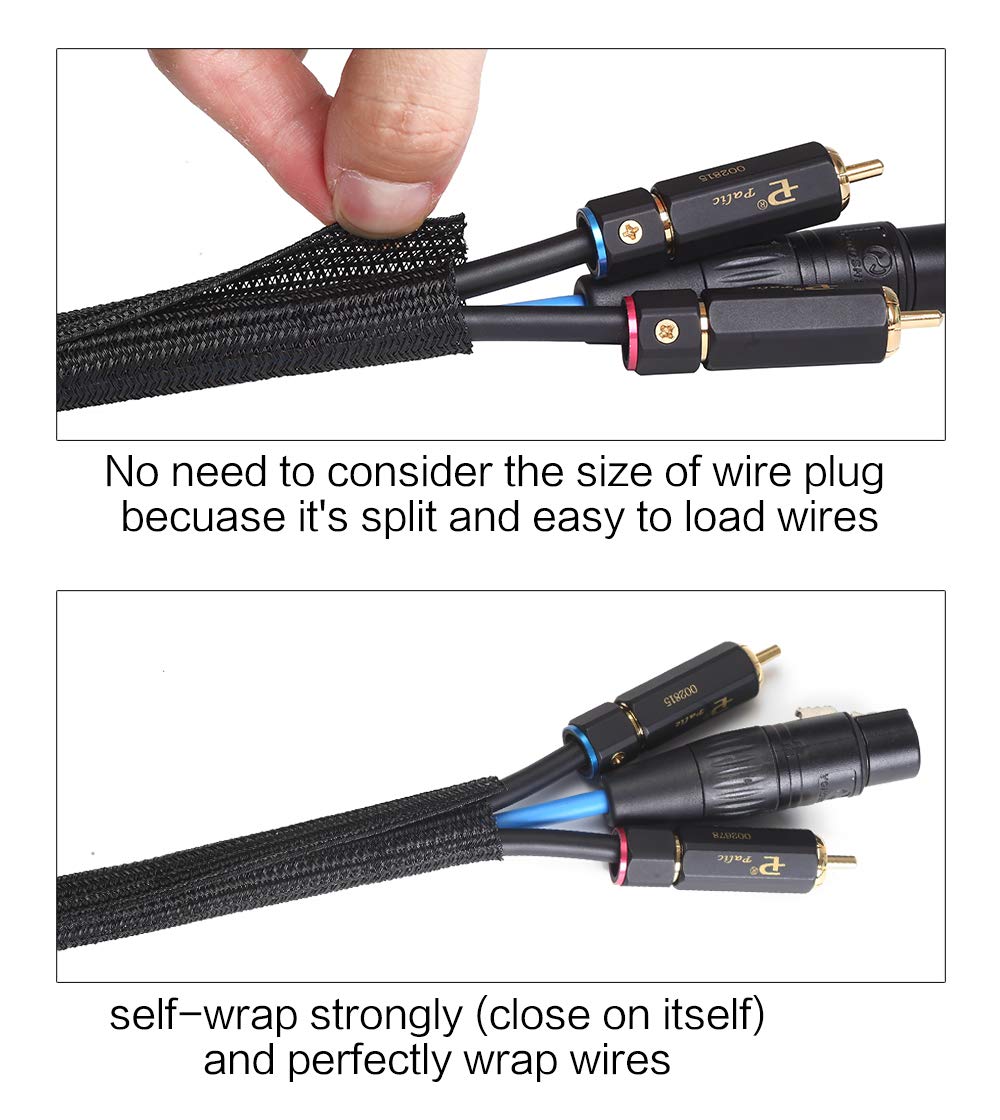 Alex Tech Split Cable Management Sleeve for Office Cords