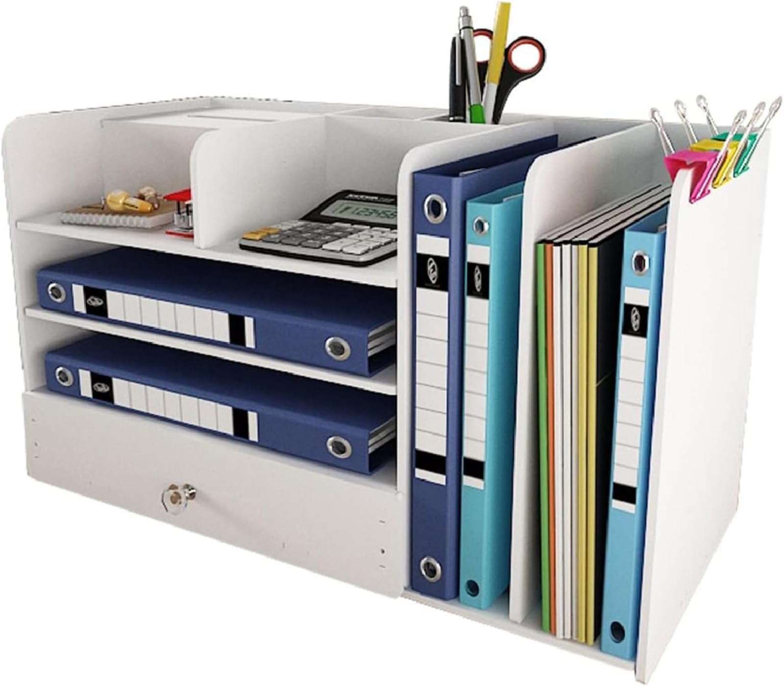 Desktop File Organizer with Pen Holder & Paper Sorter
