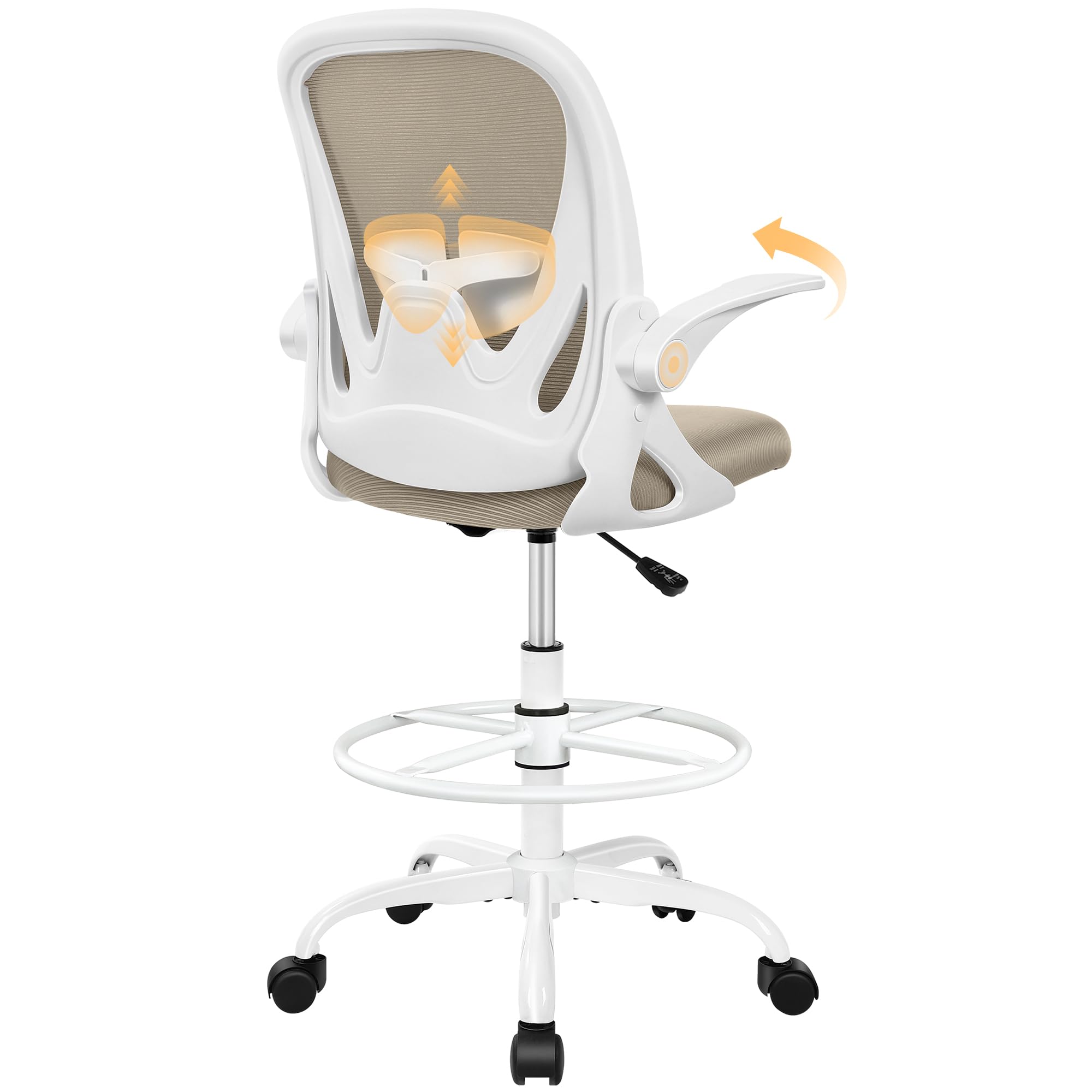 Primy Drafting Chair Tall Office Chair with Flip-up Armrests PR934-Z