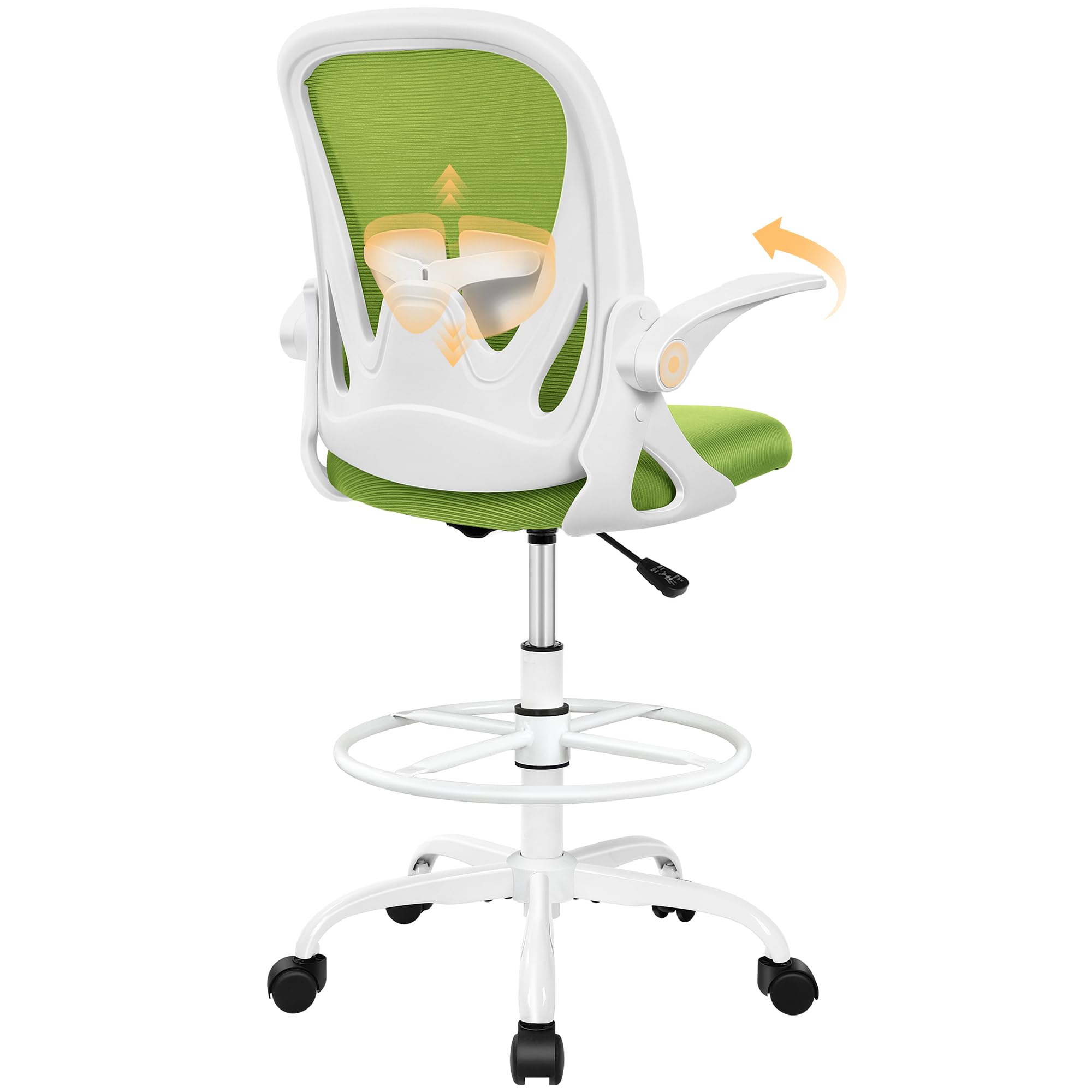 Primy PR934-Z Tall Drafting Chair with Flip-Up Armrests