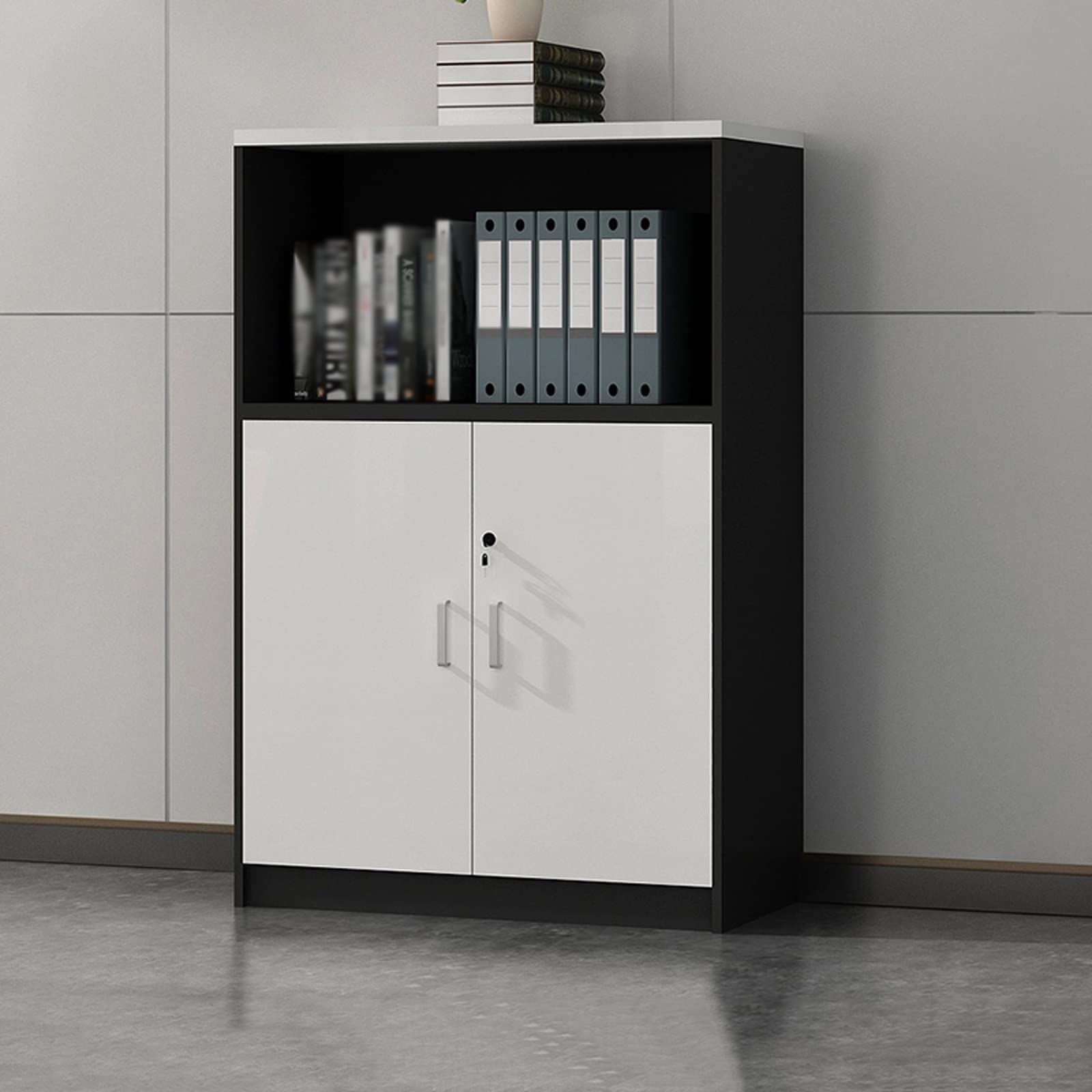 File Cabinet File Box File Cabinet, Wood Lateral Filing Cabinet with Door, Printer Stand with Open Storage Shelves for Filing Cabinet for Home Office Vertical Storage Cabinet Filing Cabinet for Office