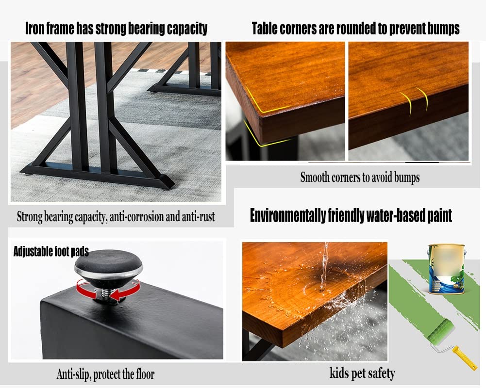 Computer Desk Industrial Style Solid Wood Table-5CM Thick Home Office Manager Room Computer Desk Conference Table Multifunctional Office Furniture (Size : 220x80x75cm) (180x80x75cm)