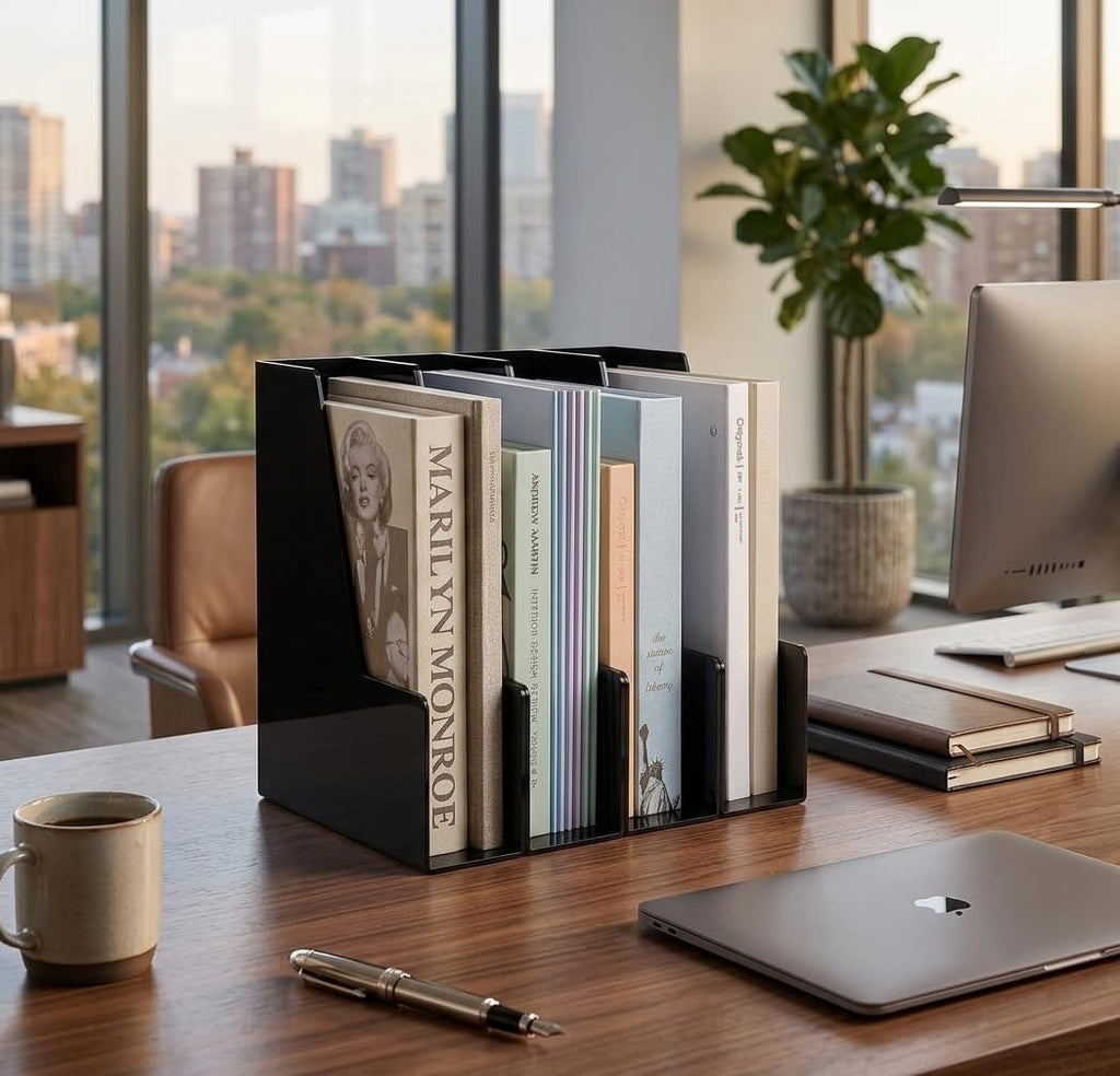 Vertical Magazine File Holder & Desktop File Organizer