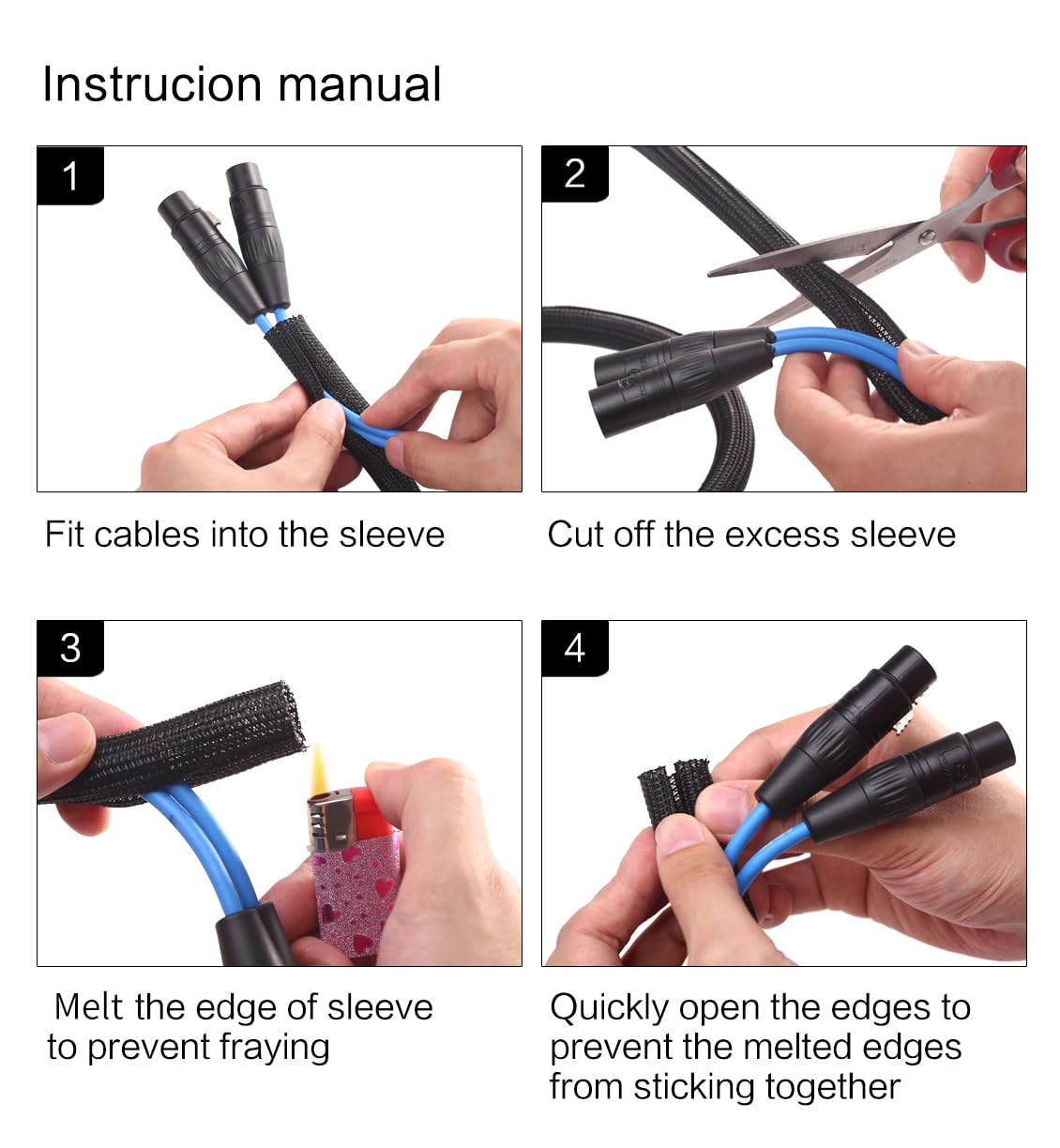 Alex Tech Split Cable Management Sleeve for Office Cords