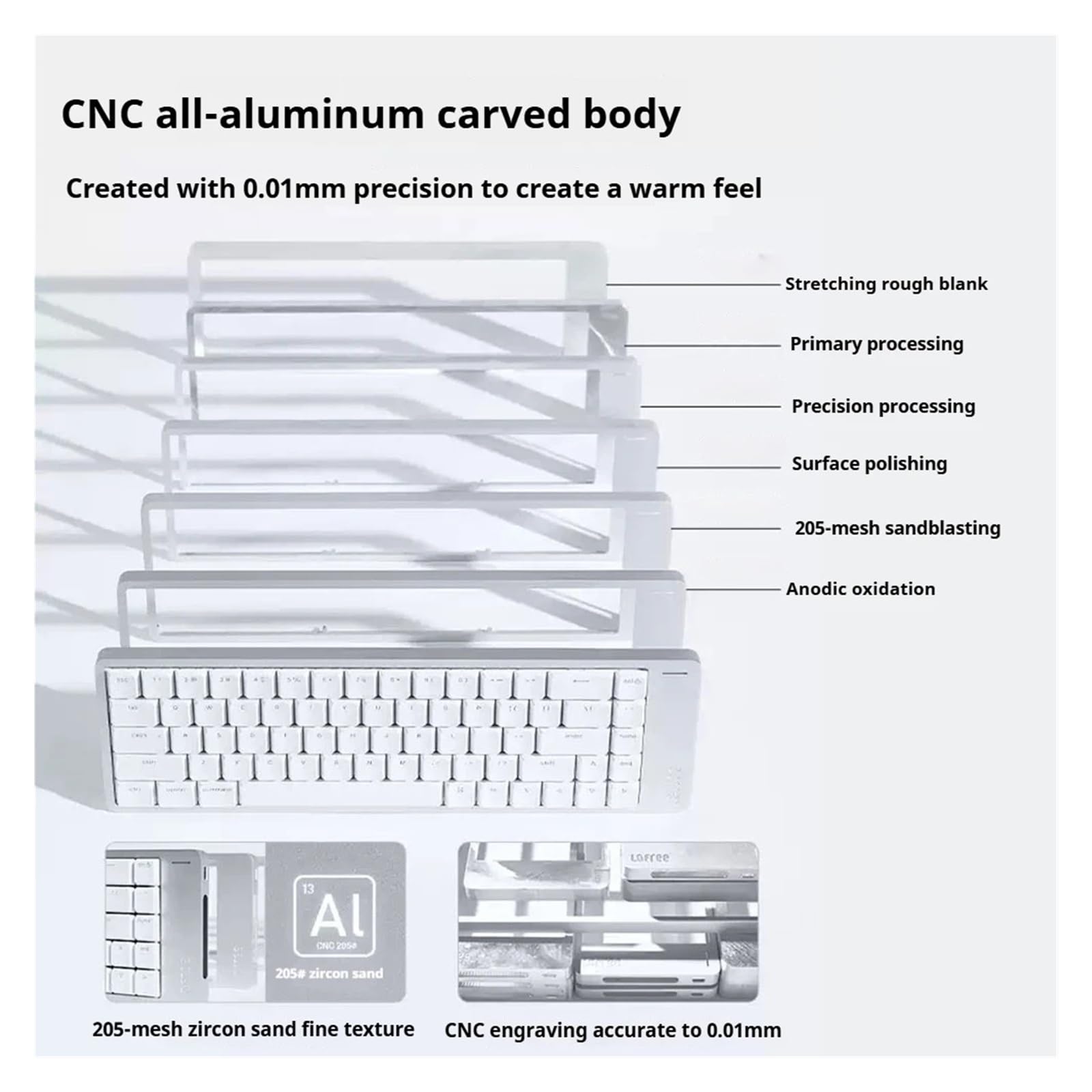 Aluminum Lump Mute Mechanical Keyboard Wired Bluetooth Wireless Business