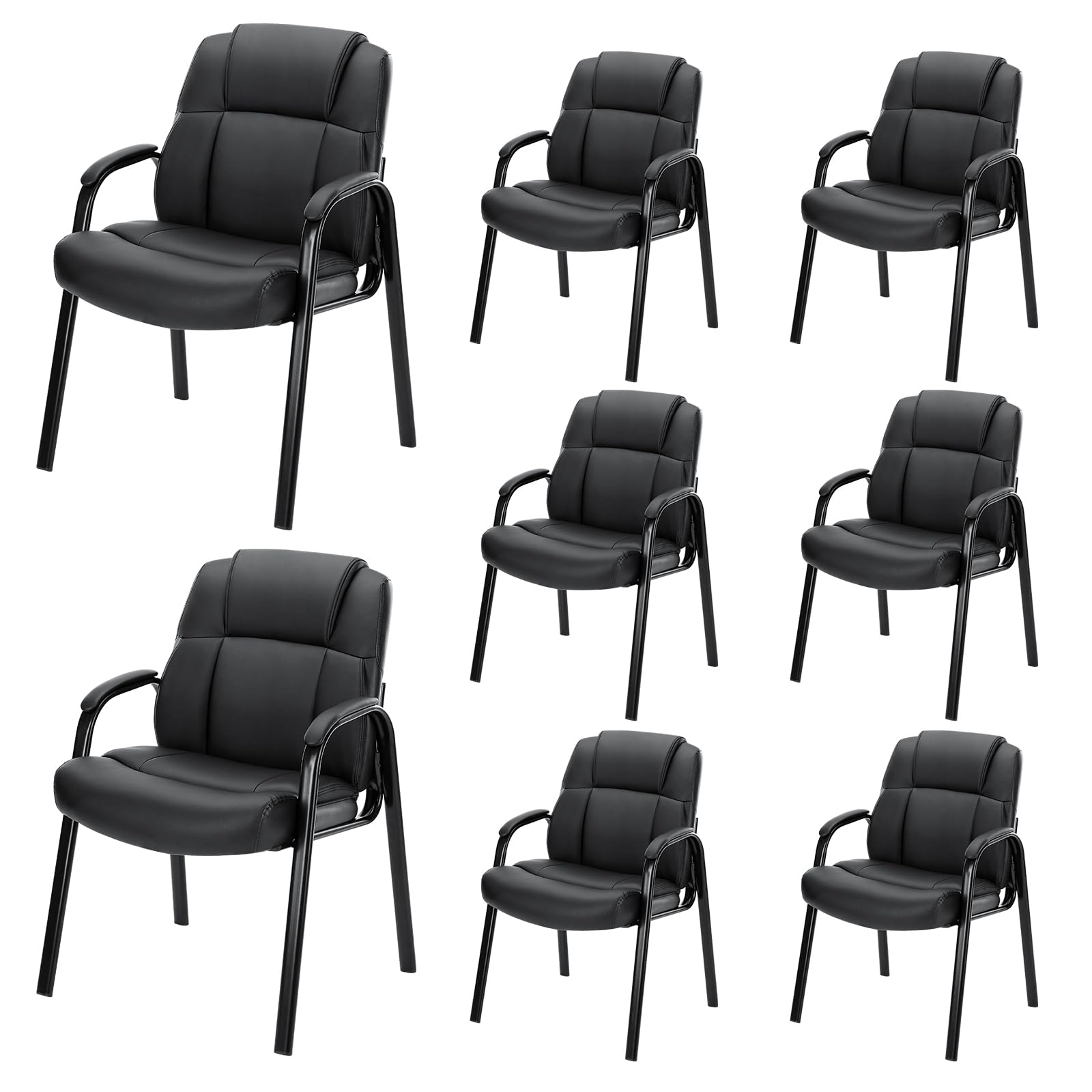 OLIXIS Leather Reception Guest Chair with Padded Arms