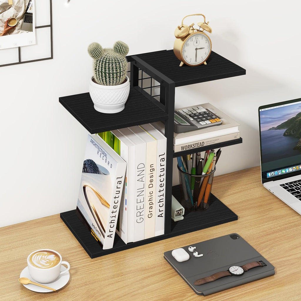 ELITEROO 4-Tier Adjustable Wooden Desktop Shelf Organizer