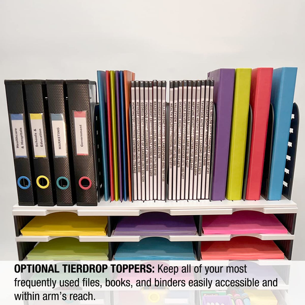 TierDrop 12-Tier Letter Tray Organizer with 3 Drawers