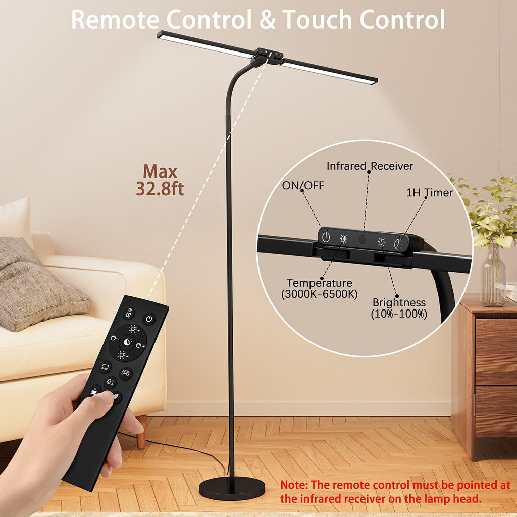 SIBRILLE 24W Dual-Head Dimmable LED Floor Lamp