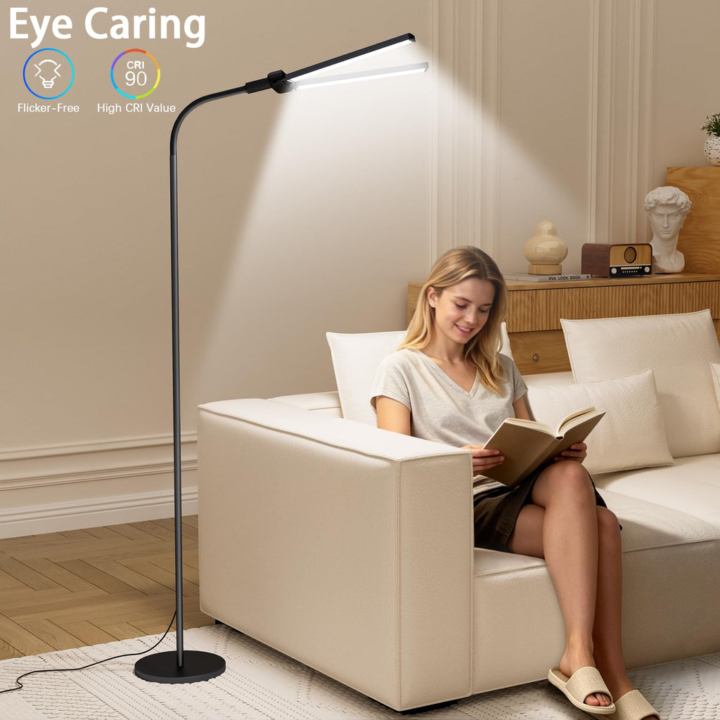 SIBRILLE 24W Dual-Head Dimmable LED Floor Lamp