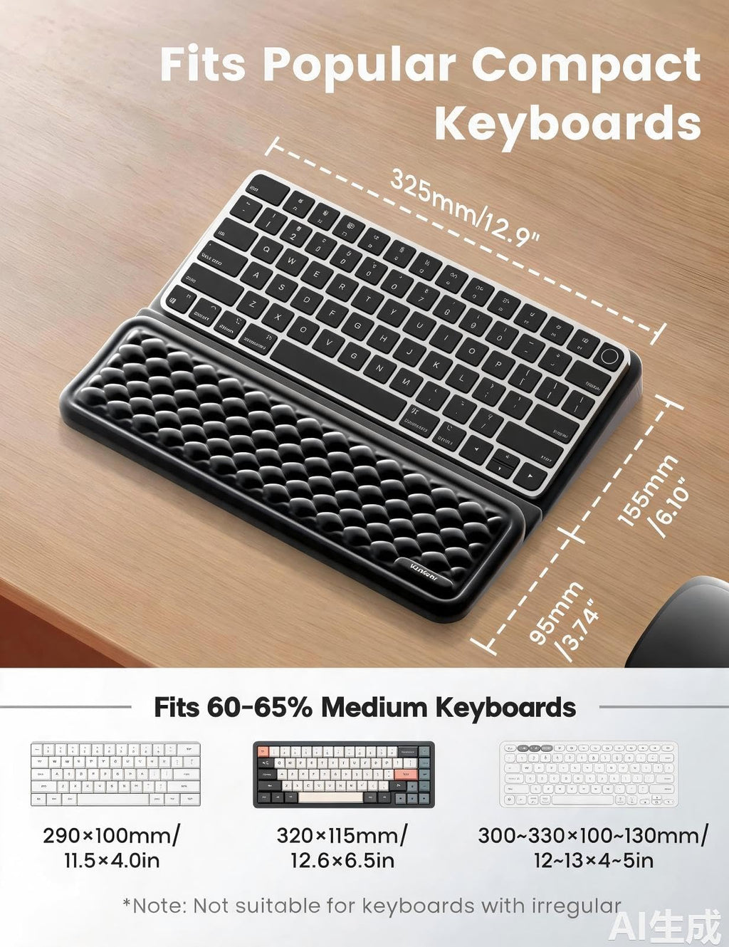 Vaydeer Ergonomic Wrist Rest with Keyboard Stand Riser
