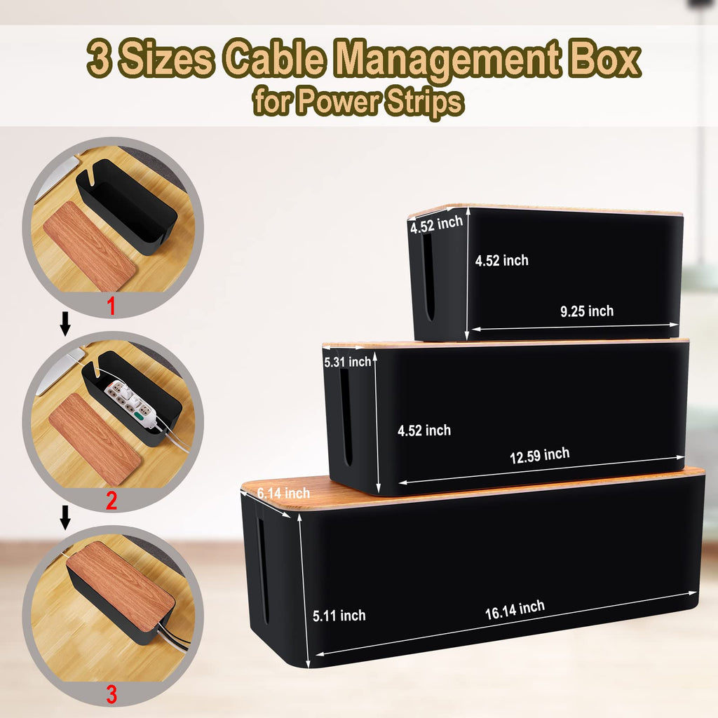 Cable Management Box & Wire Organizer for Home Office
