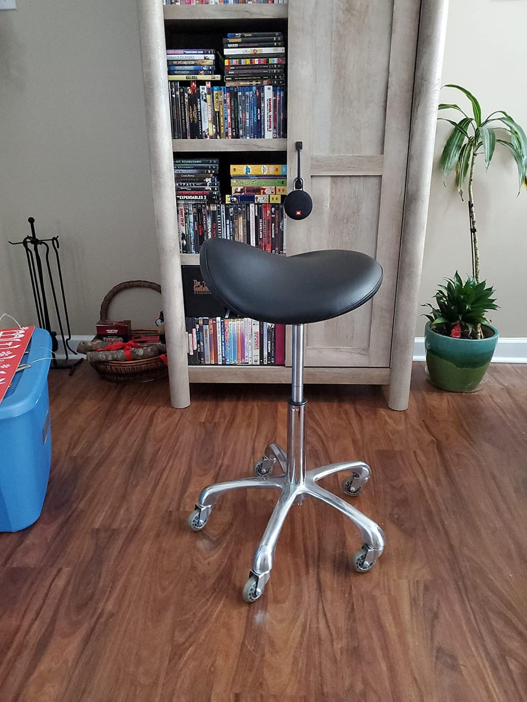 FRNIAMC Professional Saddle Stool with Wheels Ergonomic Swivel Rolling Height Adjustable for Clinic Dentist Beauty Salon Tattoo Home Office