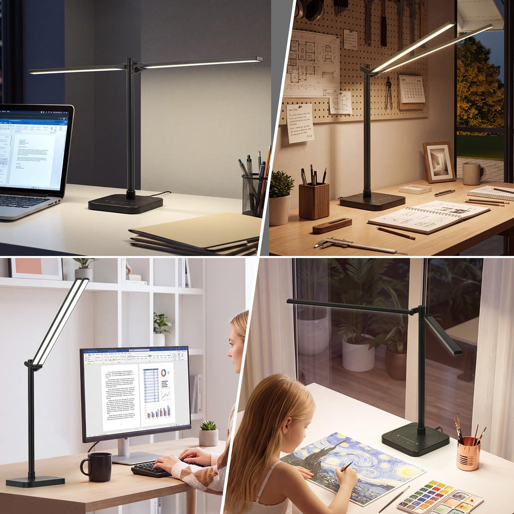 BOHON LED Desk Lamp with USB-C & Wireless Charging