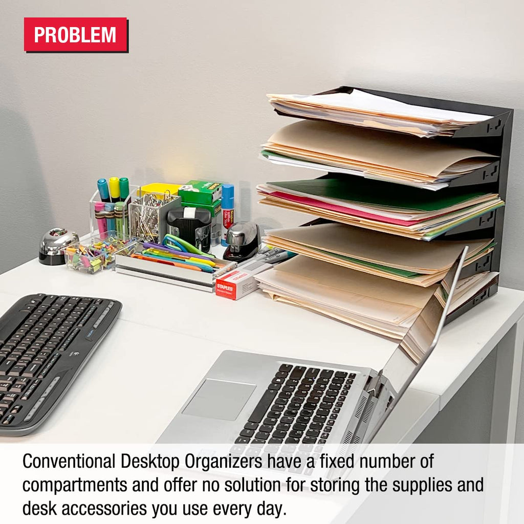 TierDrop 12-Tier Letter Tray Organizer with 3 Drawers