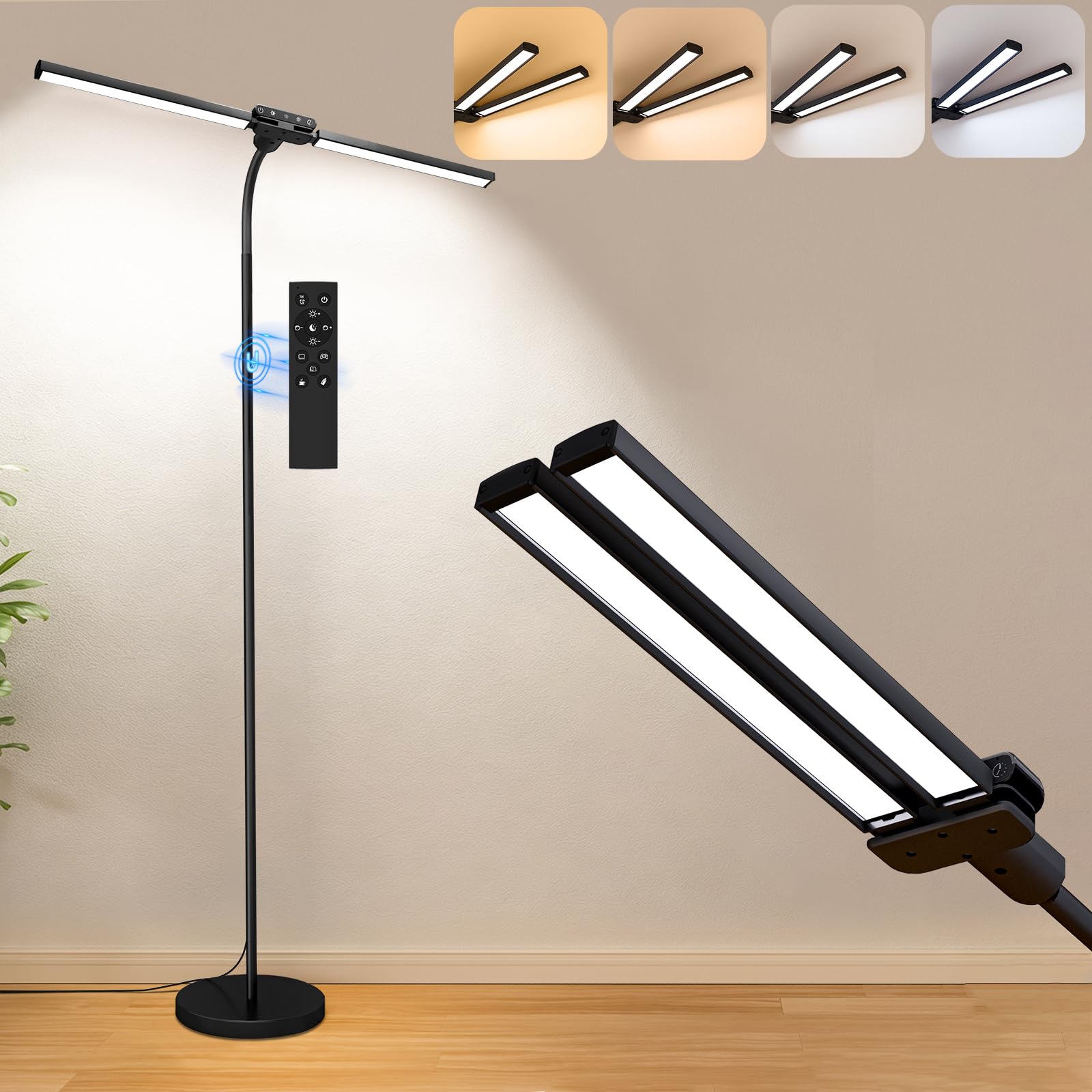 SIBRILLE 24W Dual-Head Dimmable LED Floor Lamp