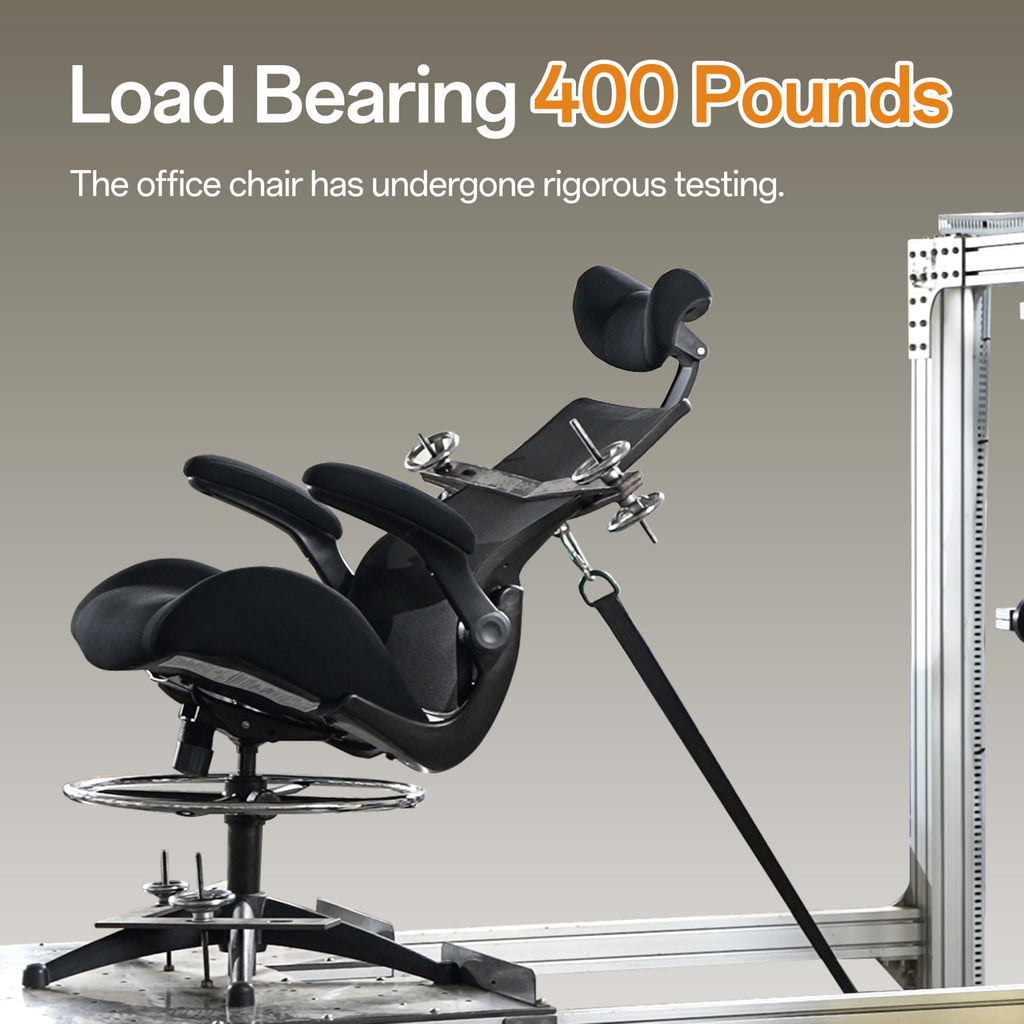 BOLISS 400lbs High Back Computer Office Drafting Chair Flip up Armrests Lumbar Support Adjustable Big Footrest Ring