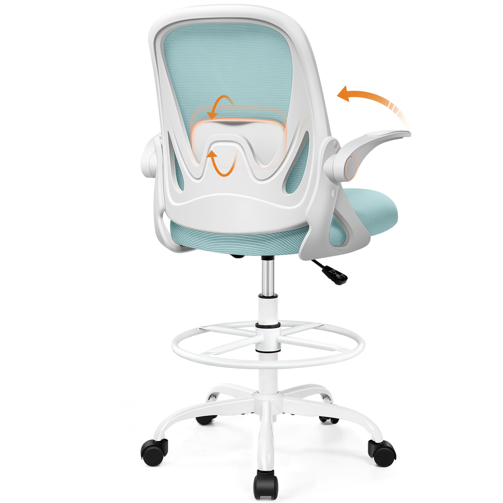 Primy PR934-Z Tall Drafting Chair with Flip-Up Armrests