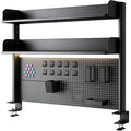 Clamp-On Metal Desk Pegboard Organizer with 2 Shelves