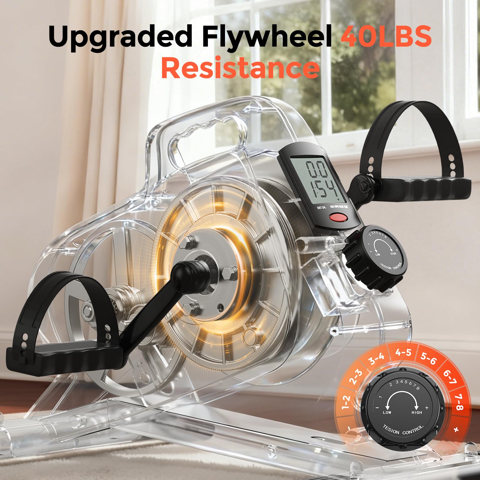 YOSUDA Under-Desk Exercise Bike with Bluetooth App