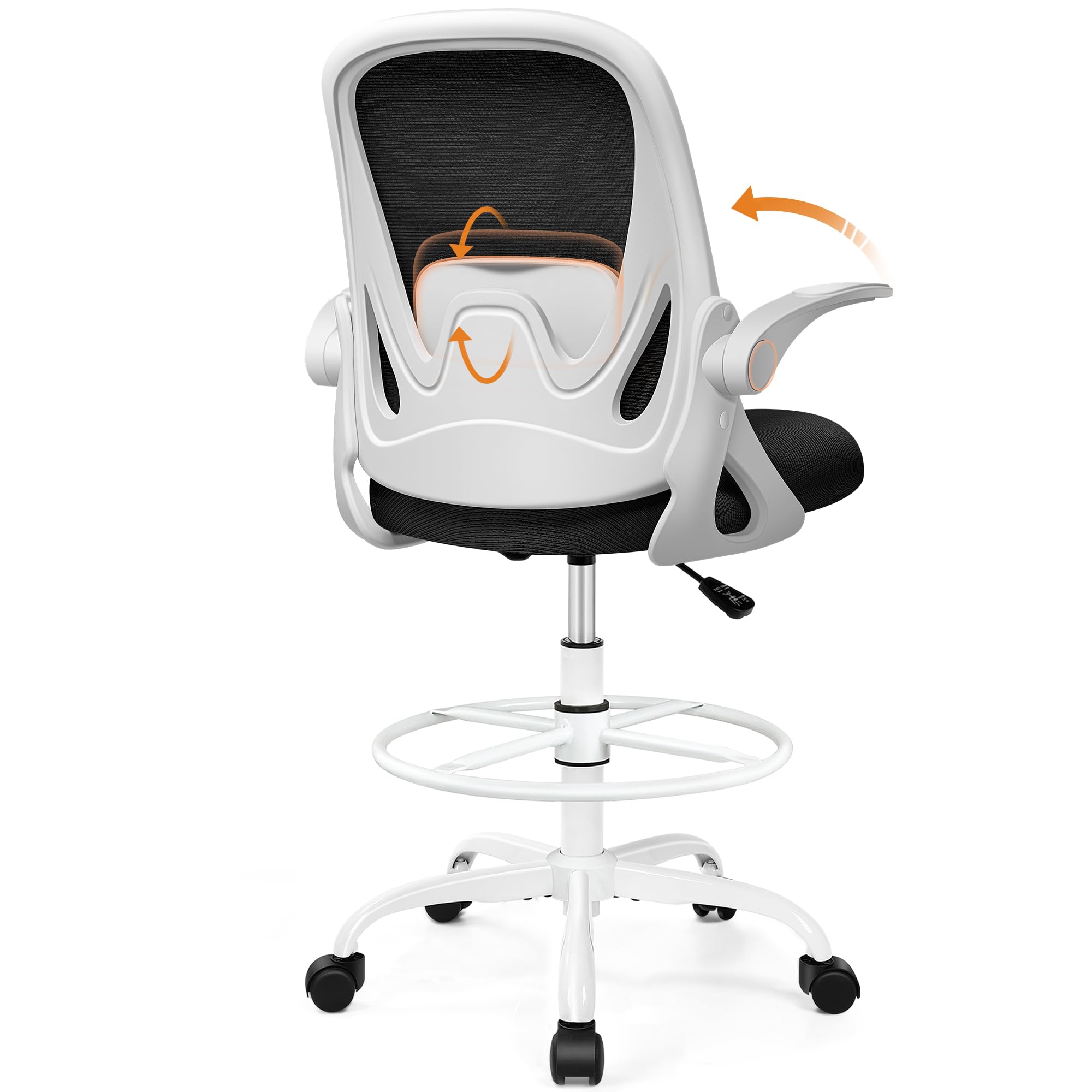 Primy PR934-Z Tall Drafting Chair with Flip-Up Armrests