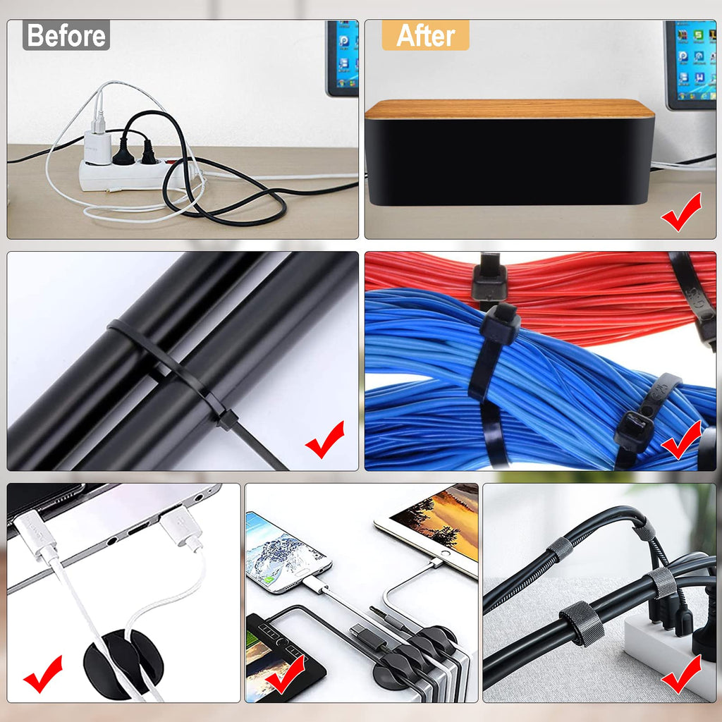 Cable Management Box & Wire Organizer for Home Office