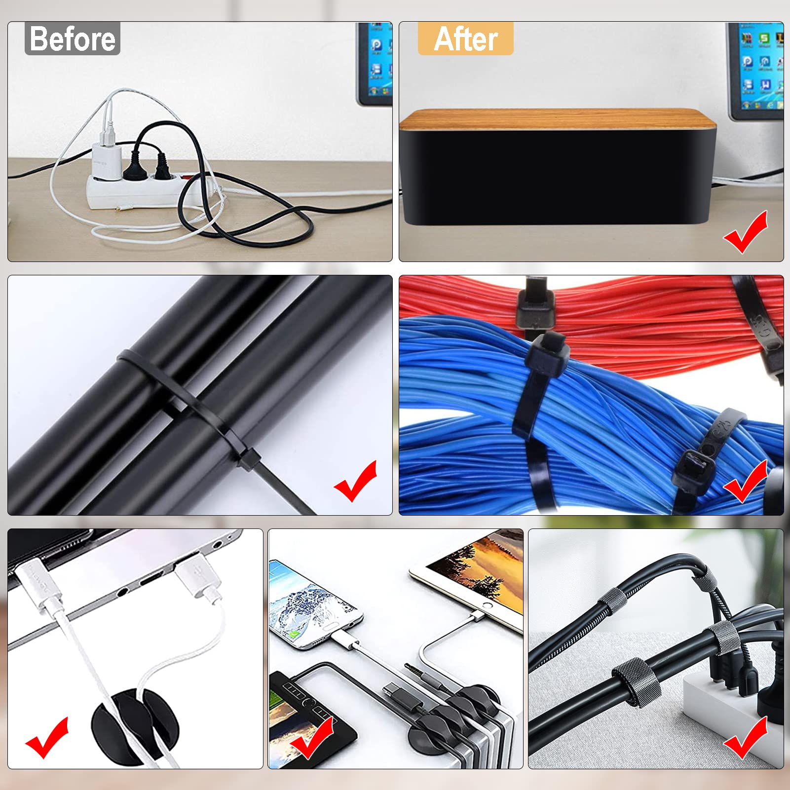 Cable Management Box & Wire Organizer for Home Office