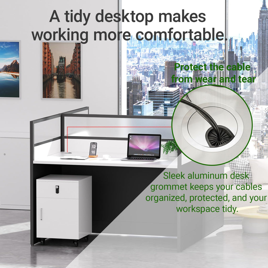 STLWR Office Cubicle Desk with Privacy Partitions