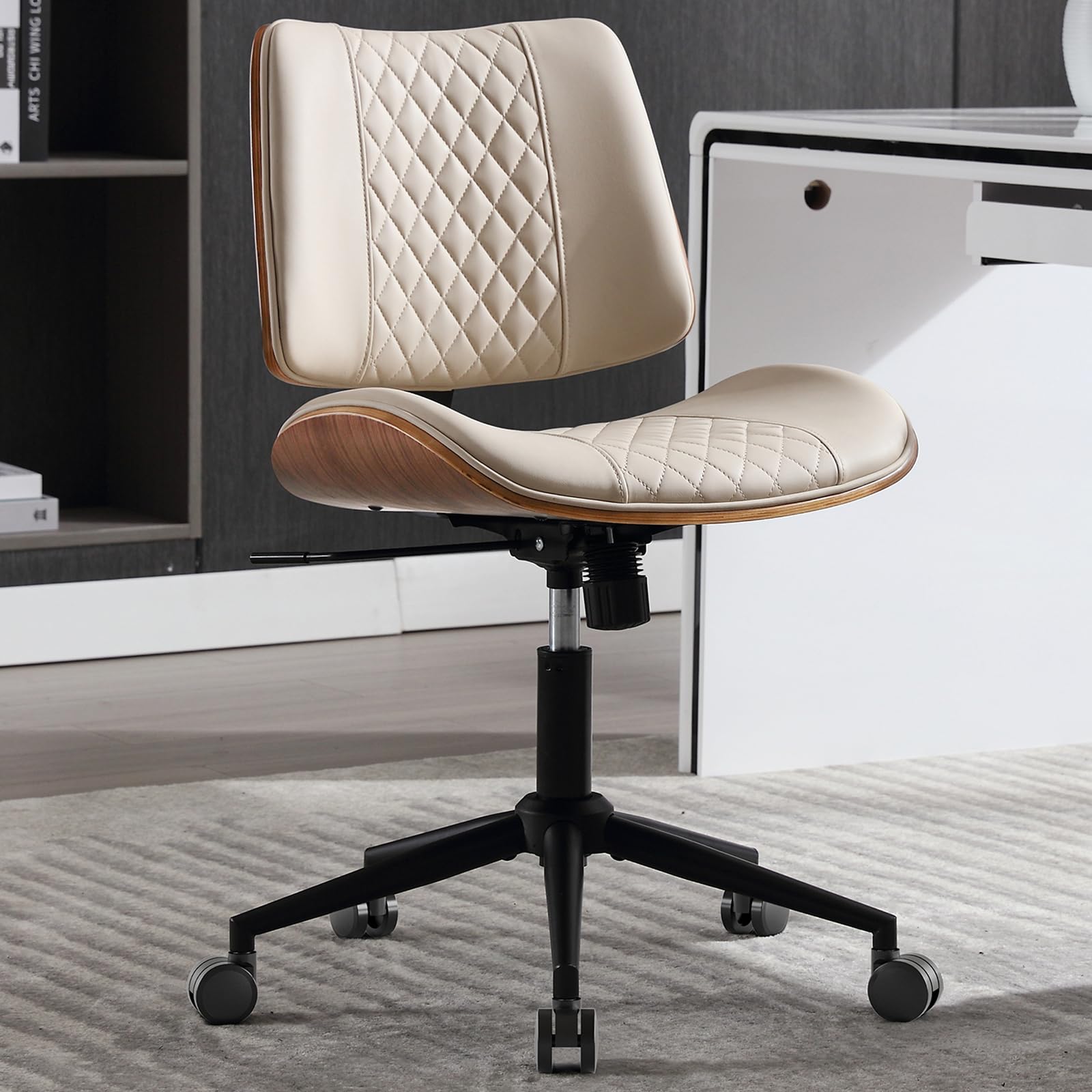 BERYTH 5010 Mid-Back Walnut Office Chair with Wheels