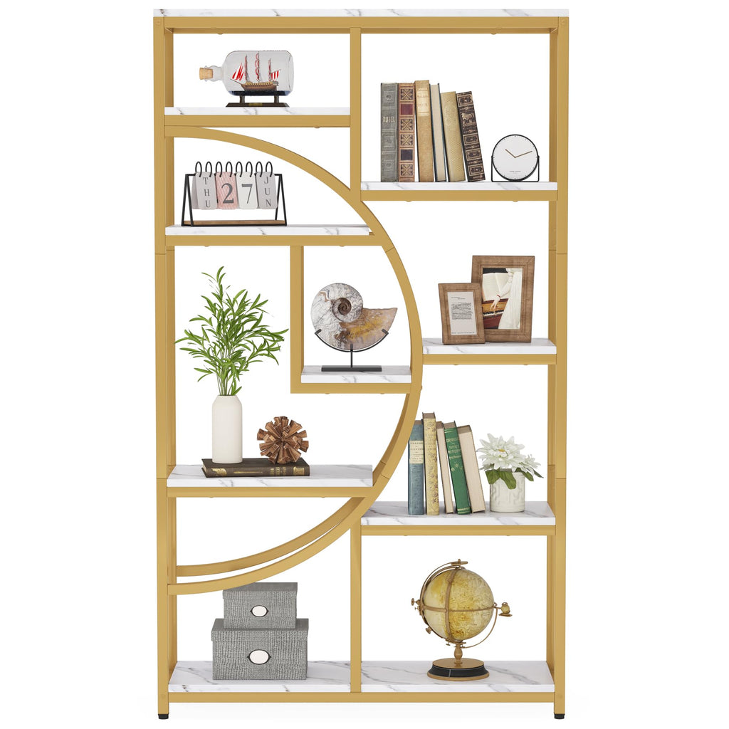 Tribesigns Industrial Bookshelf Bookcase with 9 Open Shelf