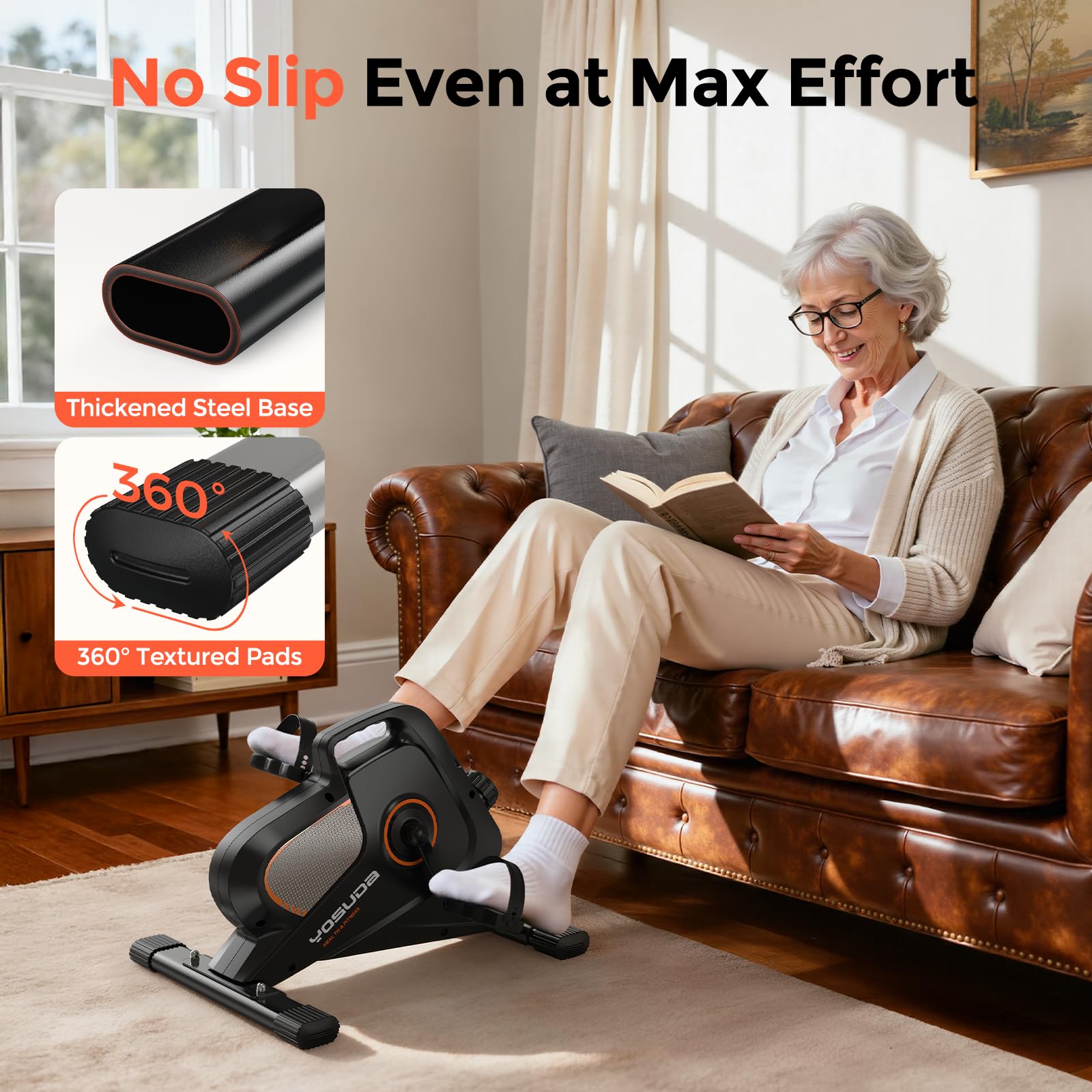 YOSUDA Under-Desk Exercise Bike with Bluetooth App