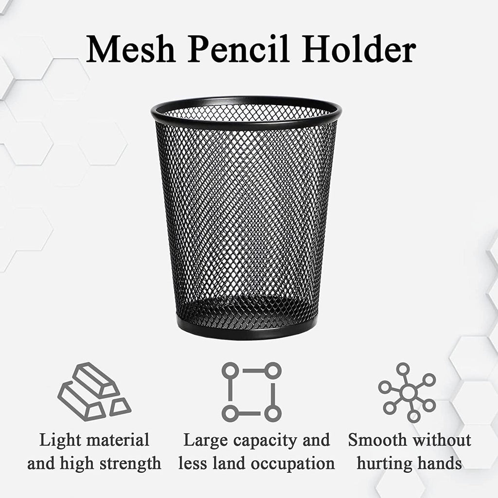 PXIWDAN Mesh Metal Pen & Pencil Holder for Office Desk