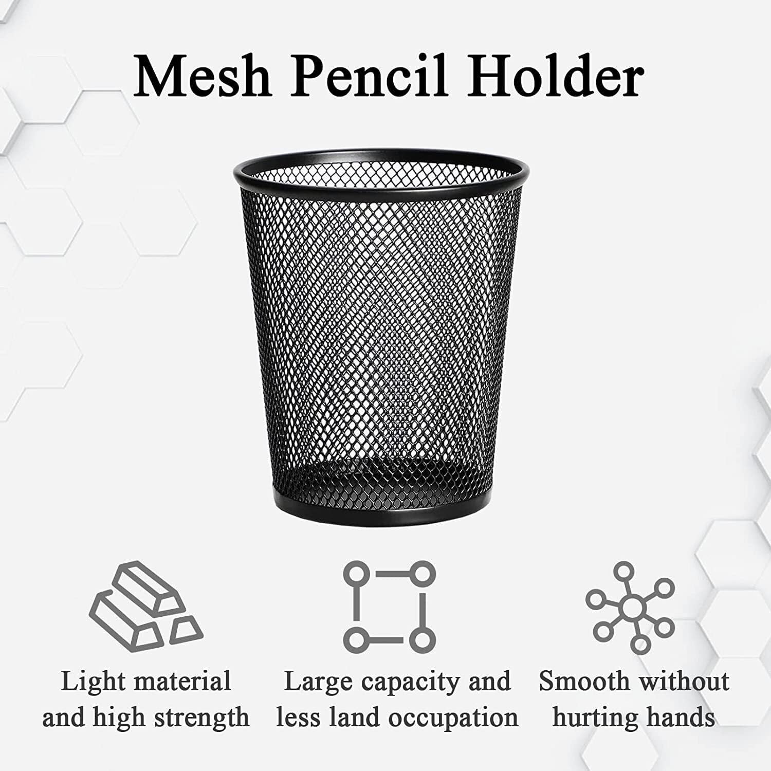 PXIWDAN Mesh Metal Pen & Pencil Holder for Office Desk