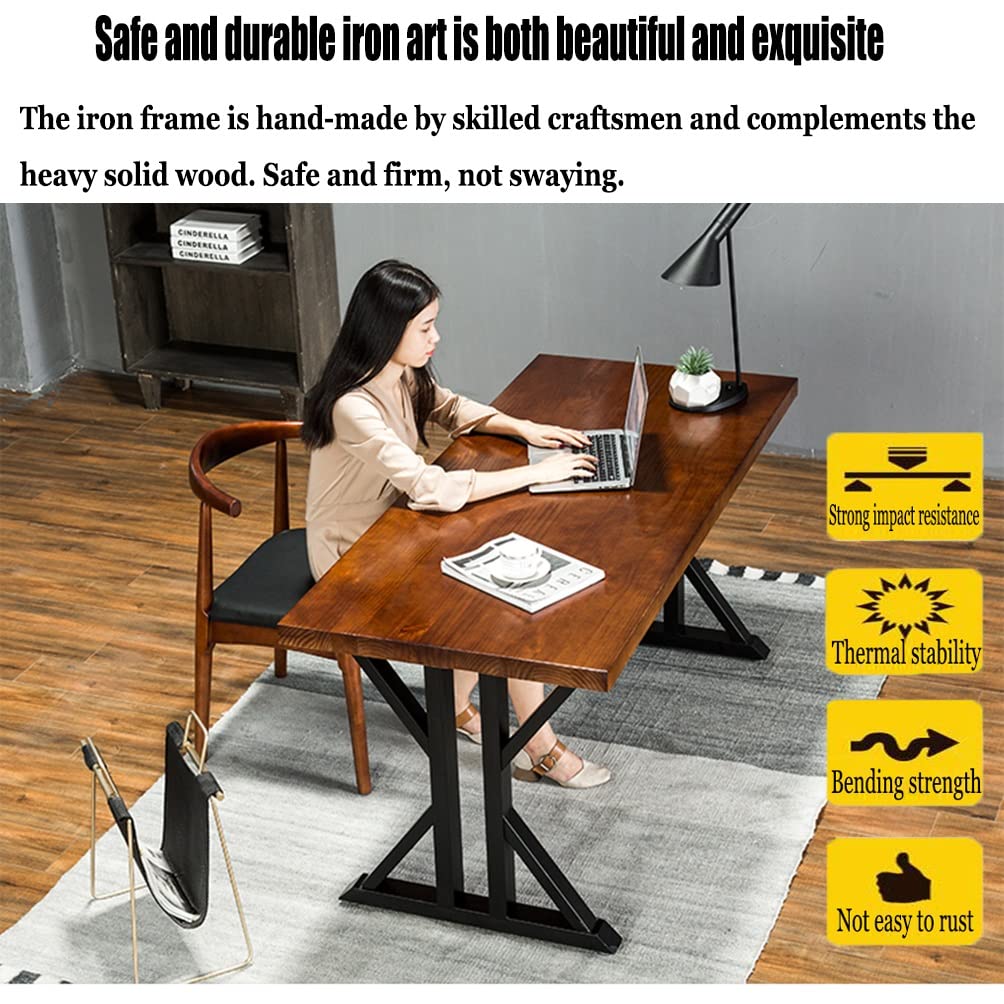 Computer Desk Industrial Style Solid Wood Table-5CM Thick Home Office Manager Room Computer Desk Conference Table Multifunctional Office Furniture (Size : 220x80x75cm) (180x80x75cm)
