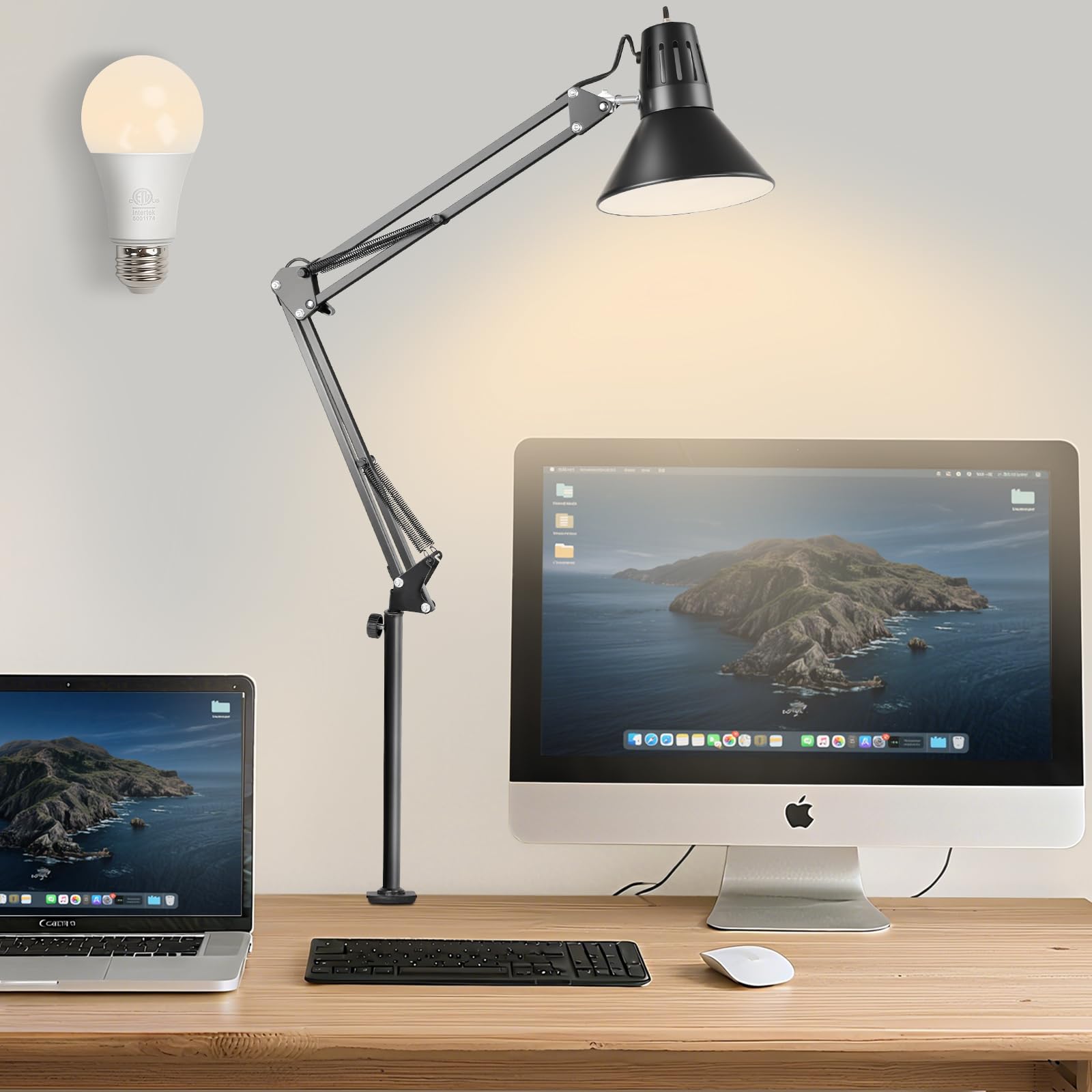 DXOVEEN 360° Adjustable LED Clamp-On Desk Lamp