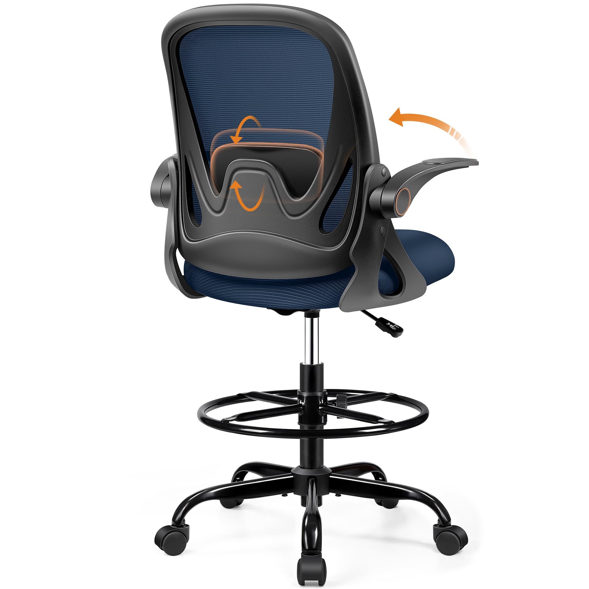 Primy PR934-Z Tall Drafting Chair with Flip-Up Armrests