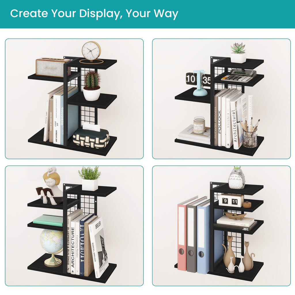 ELITEROO 4-Tier Adjustable Wooden Desktop Shelf Organizer