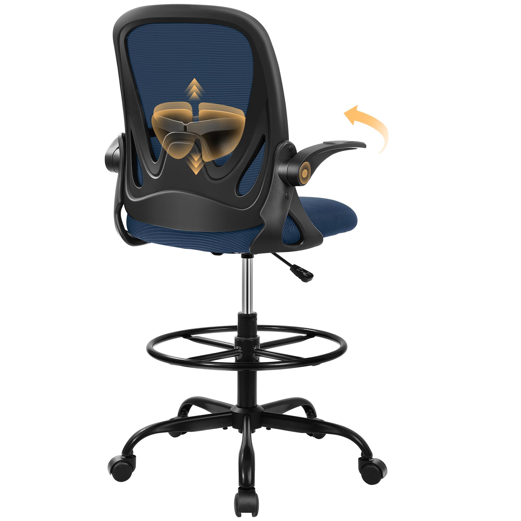 Primy PR934-Z Tall Drafting Chair with Flip-Up Armrests