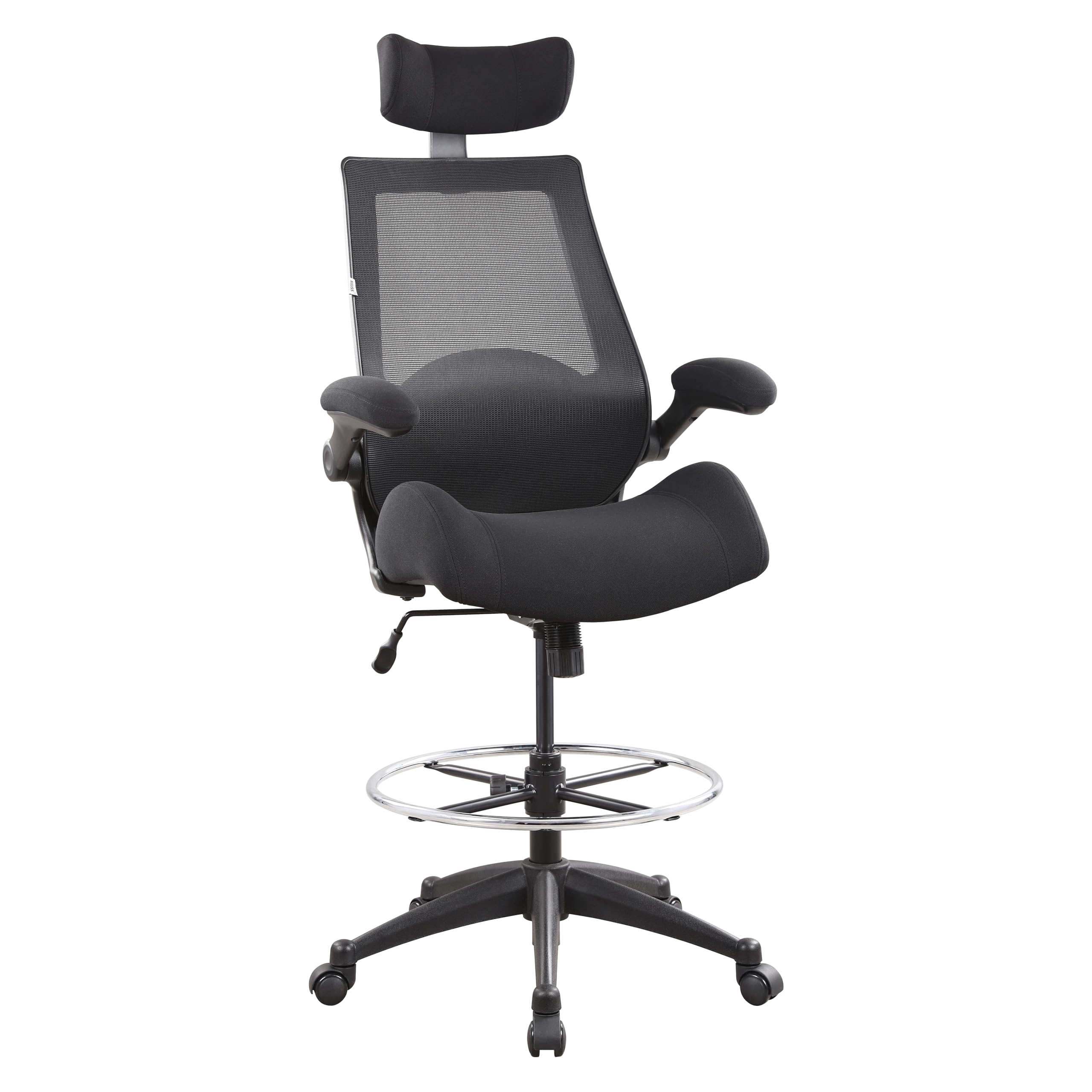 BOLISS 400 lb High-Back Drafting Chair with Footrest Ring